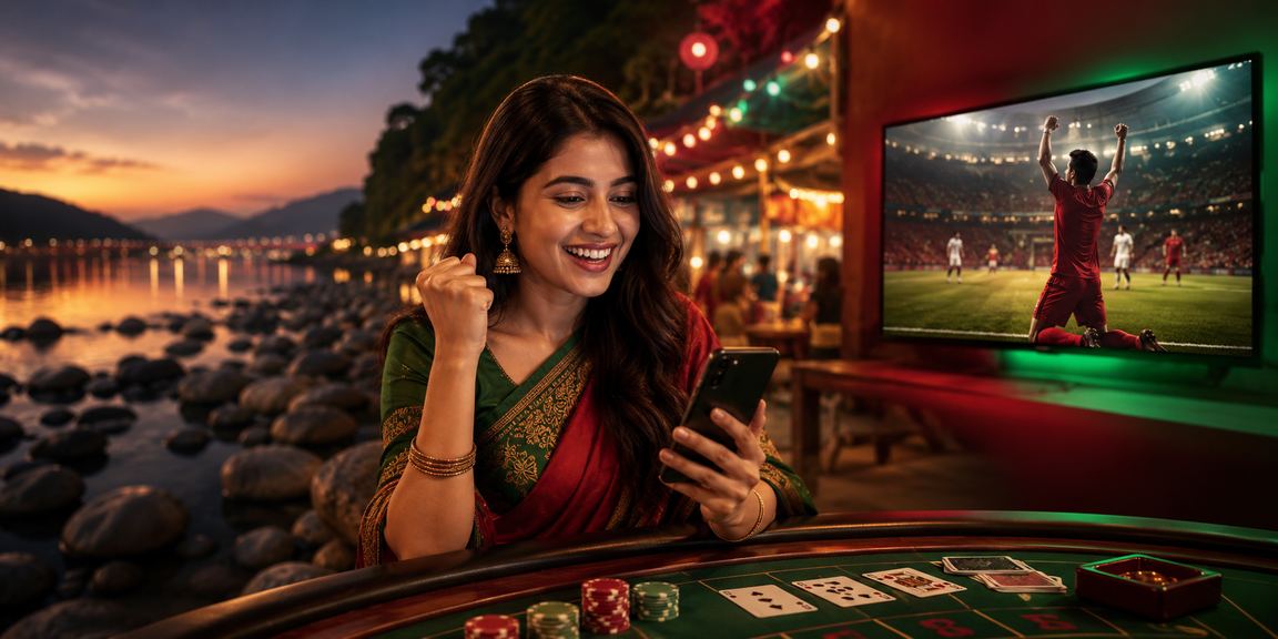 সিলেটে একজন খেলোয়াড় লাইভ বাকারায় লাল-সবুজ বোর্ডের সামনে বসে খেলছেন